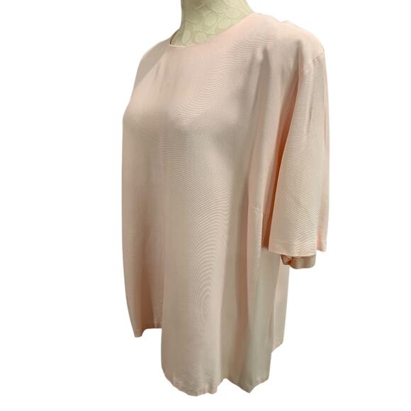 22W Ms Russ Womens 1980s Pink Blouse Shirt Short Sleeve Pullover - Picture 3 of 9